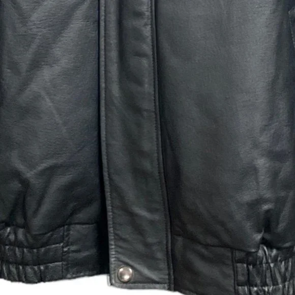 Michael Michelle Black Leather Bomber